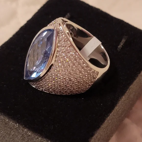 Charles Winston For Bella Luce Blue And White CZ Ring,Size